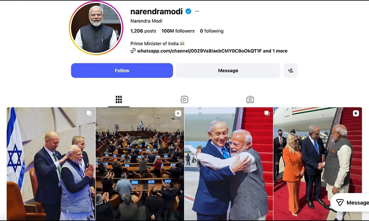 PM Modi becomes most followed world leader on Instagram with 100 million followers