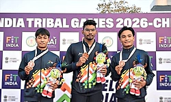 ಖೇಲೋ ಟ್ರೈಬಲ್‌ ಗೇಮ್ಸ್‌: ಈಜಿನಲ್ಲಿ ರಾಜ್ಯದ ಮಣಿಕಂಠಗೆ ಹ್ಯಾಟ್ರಿಕ್‌ ಚಿನ್ನ   