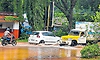 Moodbidri: ಕೆಲವೇ ನಿಮಿಷಗಳ ಮಳೆಗೆ ರಸ್ತೆಗಳು ಜಲಾವೃತ