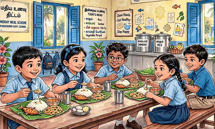 ಪುದುಚೇರಿ ಸರ್ಕಾರಿ ಶಾಲೆಯಲ್ಲಿ ಮಕ್ಕಳ ಬಿಸಿಯೂಟಕ್ಕೆ ಮೀನು?