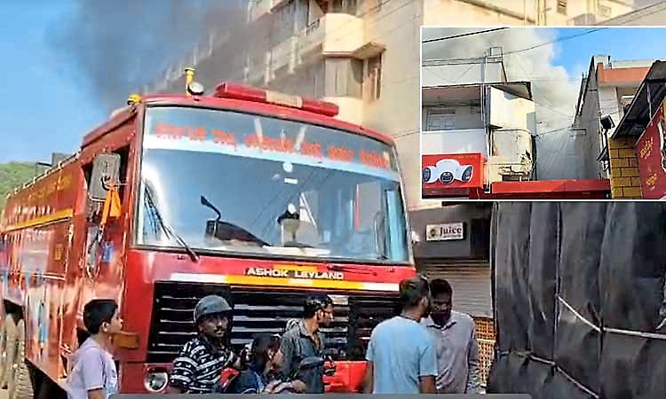 Hubballi: Major fire breaks out at Syed building; Fire tenders deployed