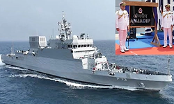 ಭಾರತೀಯ ನೌಕಾಪಡೆಗೆ ಹೊಸ ಯುದ್ಧನೌಕೆ ‘ಐಎನ್ಎಸ್ ಅಂಜದೀಪ್’