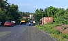 Parkala : Container truck overturns on NH-169A