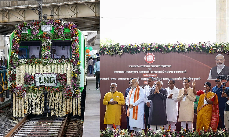 ದೇಶದ ಚೊಚ್ಚಲ ಎಲ್‌ಎನ್‌ಜಿ ರೈಲಿಗೆ ಚಾಲನೆ ನೀಡಿದ ಅಮಿತ್ ಶಾ