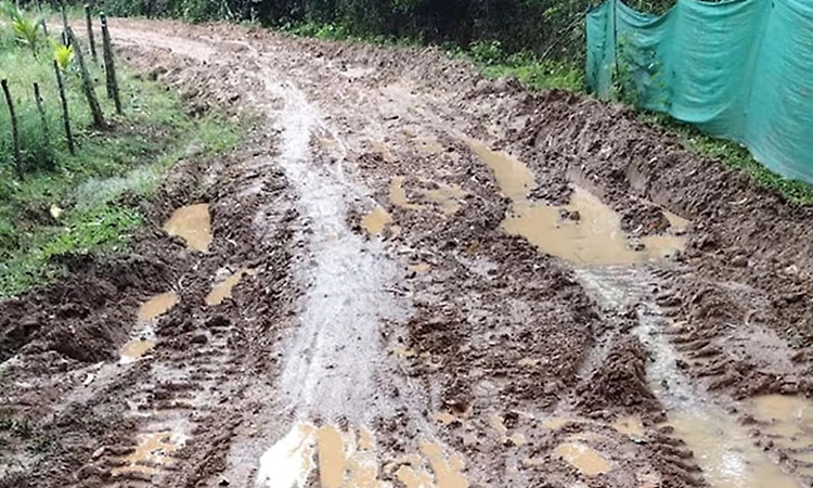 Ripponpeté: Villagers protest as JJM pipeline work turns Kallukoppa road into a muddy mess