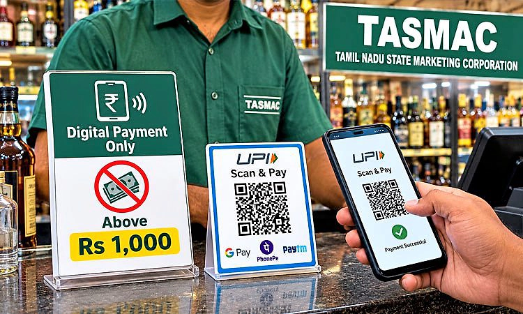 ತಮಿಳುನಾಡಿನಲ್ಲಿ 1,000 ರೂ. ಮೇಲ್ಪಟ್ಟ ಮದ್ಯದ ಬಿಲ್‌ಗೆ ಡಿಜಿಟಲ್ ಪಾವತಿ ಕಡ್ಡಾಯ