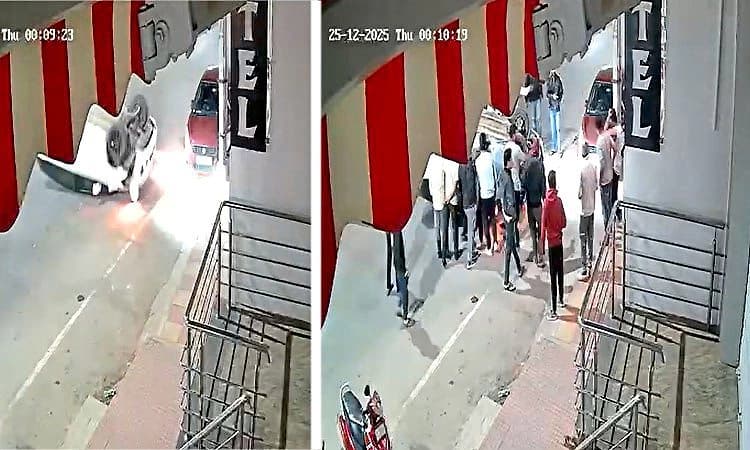 Chikkamagaluru: ನಿಂತಿದ್ದ ಕಾರಿಗೆ ಡಿಕ್ಕಿಯಾಗಿ ಕಾರು ಪಲ್ಟಿ