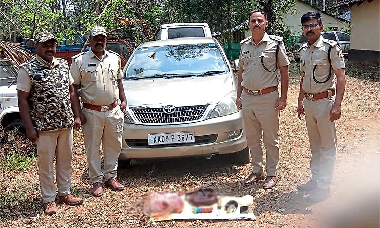 Hunsur: ಅಕ್ರಮ ಜಿಂಕೆ ಮಾಂಸ ಮಾರಾಟ; ಆರೋಪಿಗಳು ಪರಾರಿ, ವಸ್ತುಗಳು ವಶ