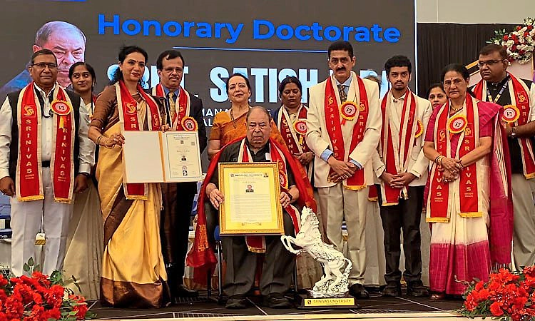 ಮಂಗಳೂರು: ಟಿ. ಸತೀಶ್‌ ಯು. ಪೈ ಅವರಿಗೆ ಶ್ರೀನಿವಾಸ ವಿವಿ ಗೌರವ ಡಾಕ್ಟರೇಟ್‌ ಪ್ರದಾನ