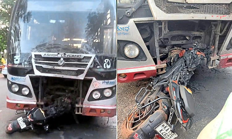 Shivamogga: ಬಸ್ಸು - ಬೈಕ್‌ ನಡುವೆ ಭೀಕರ ಅಪಘಾತ: ಓರ್ವ ಸ್ಥಳದಲ್ಲೇ ಸಾವು, ಮತ್ತೋರ್ವ ಗಂಭೀರ