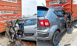 Tragic: ನಿಂತಿದ್ದ ಕಂಟೇನರ್ ಟ್ರಕ್‌ಗೆ ಕಾರು ಢಿಕ್ಕಿ; ಒಂದೇ ಕುಟುಂಬದ ಐವರು ದುರ್ಮರಣ