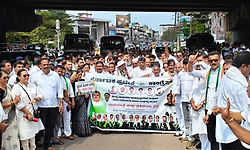ಜ್ಞಾನೇಶ್ ಕುಮಾರ್ ರಾಜೀನಾಮೆಗೆ ಆಗ್ರಹಿಸಿ ಮಂಗಳೂರಿನಲ್ಲಿ ಕಾಂಗ್ರೆಸ್ ಪಾದಯಾತ್ರೆ, ಪ್ರತಿಭಟನೆ