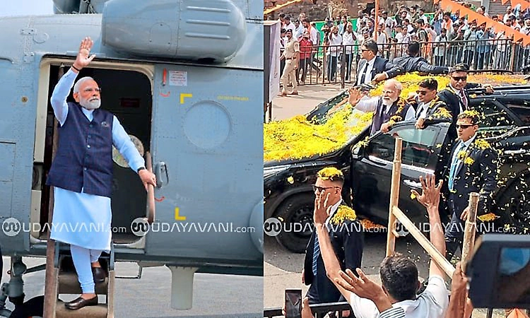 Udupi: Thousands line the streets as PM Modi waves during grand roadshow