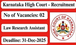 Karnataka High court: ಲಾ ರಿಸರ್ಚ್‌ ಅಸಿಸ್ಟೆಂಟ್‌ ಹುದ್ದೆಗೆ ಅರ್ಜಿ ಆಹ್ವಾನ
