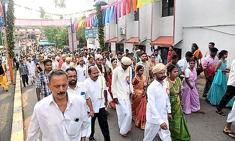 Daramasthala: 54th annual free mass wedding held at Dharmasthala; 106 couples marry