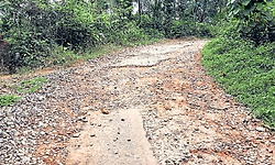 ಪಂಜಿಗಾರು-ಕಾಣಿಯೂರು ರಸ್ತೆ ಹೊಂಡಾಗುಂಡಿ