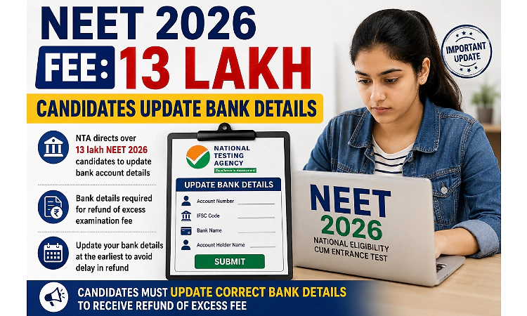 NEET fee refund: 13 lakh candidates update bank details; NTA extends deadline till June 22