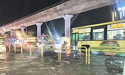 ನಗರದಲ್ಲಿ ಮಳೆಗೆ 15 ಮರಗಳು ಧರೆಗೆ: ರಸ್ತೆ, ಫ್ಲೈಓವರ್‌, ಅಂಡರ್‌ಪಾಸ್‌ಗಳು ಜಲಾವೃತ