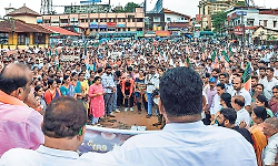 BJP protest against CJP, Congress in Udupi