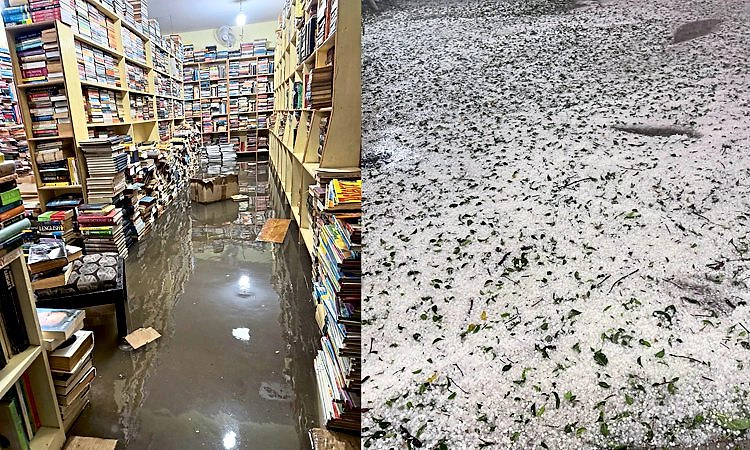 ವರುಣನ ಅಬ್ಬರಕ್ಕೆ ಬೆಂಗಳೂರಿನ 'ದಿ ಬುಕ್‌ವರ್ಮ್' ನಲ್ಲಿ 5,000 ಪುಸ್ತಕಗಳು ಮಳೆಪಾಲು!