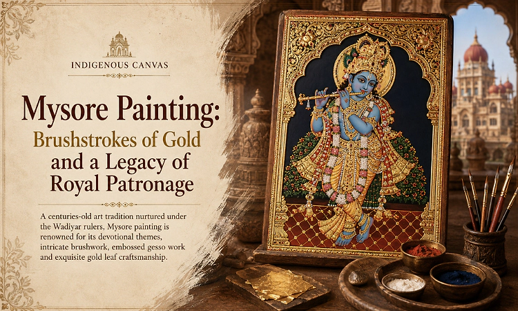 Indigenous Canvas: 'Mysore Painting' Brushstrokes of Gold and a legacy of Royal Patronage