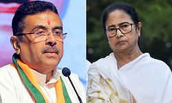 Suvendu dares Mamata to contest polls again, says she now at Cong's feet for political survival