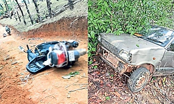 ಬೆಳ್ತಂಗಡಿ: ಕಾಡಾನೆ ಹಾವಳಿ; ಕಾರು, ಬೈಕ್‌, ಕೃಷಿ ಹಾನಿ