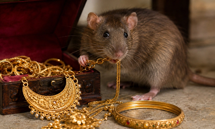 K'taka: Rat caught on CCTV 'stealing' gold ornaments from Tumakuru jewellery shop   