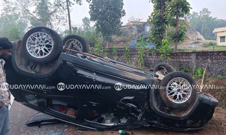 Belman: ಕಾರು ಪಲ್ಟಿ; ಇಬ್ಬರಿಗೆ ಸಣ್ಣ-ಪುಟ್ಟ ಗಾಯ, ಓರ್ವನಿಗೆ ಗಂಭೀರ ಗಾಯ