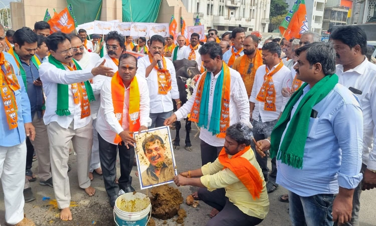 ಆಕಳುಗಳ ಕೆಚ್ಚಲು ಕೊಯ್ದ ಪ್ರಕರಣ; ಶಾಸಕ,ಉಸ್ತುವಾರಿ ಸಚಿವರ ರಾಜೀನಾಮೆಗೆ ಆಗ್ರಹಿಸಿ ಪ್ರತಿಭಟನೆ