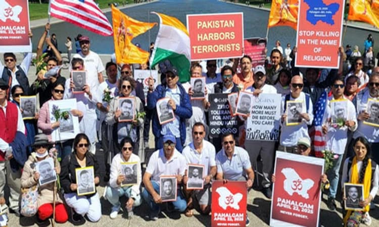 ಪೆಹಲ್ಗಾಮ್‌ ದಾಳಿ: ಅಮೆರಿಕದಲ್ಲಿ ಹಿಂದೂಗಳ ಪ್ರತಿಭಟನೆ