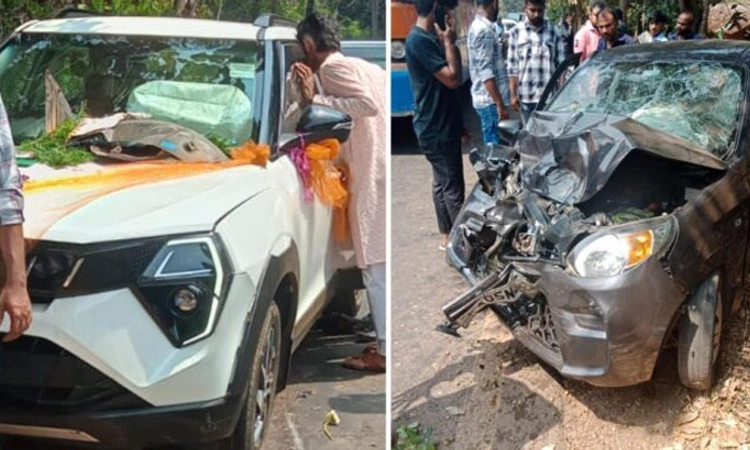 Road Mishap: ಕಾರುಗಳ ಮಧ್ಯೆ ಅಪಘಾತ; ಮೂವರಿಗೆ ಗಾಯ