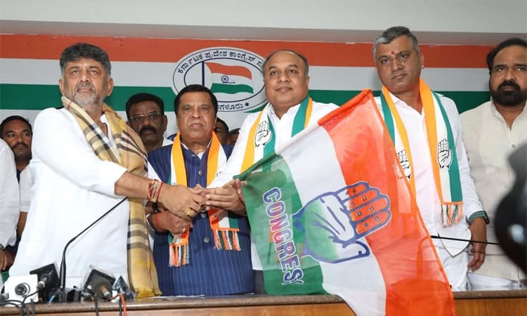 Congress ಪಕ್ಷಕ್ಕೆ ಮರು ಸೇರ್ಪಡೆಯಾದ ಎಲ್.ಆರ್.ಶಿವರಾಮೇಗೌಡ, ಬ್ರಿಜೇಶ್ ಕಾಳಪ್ಪ