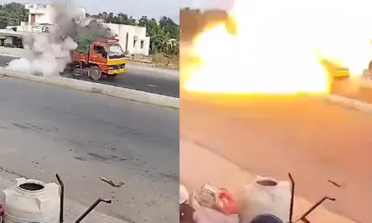 Chennai: ಹೆದ್ದಾರಿ ಕಾಮಗಾರಿ ವೇಳೆ ಸಿಲಿಂಡರ್‌ ಸ್ಫೋಟ; ಮಿನಿ ಟ್ರಕ್‌ ಛಿದ್ರ-ಛಿದ್ರ!