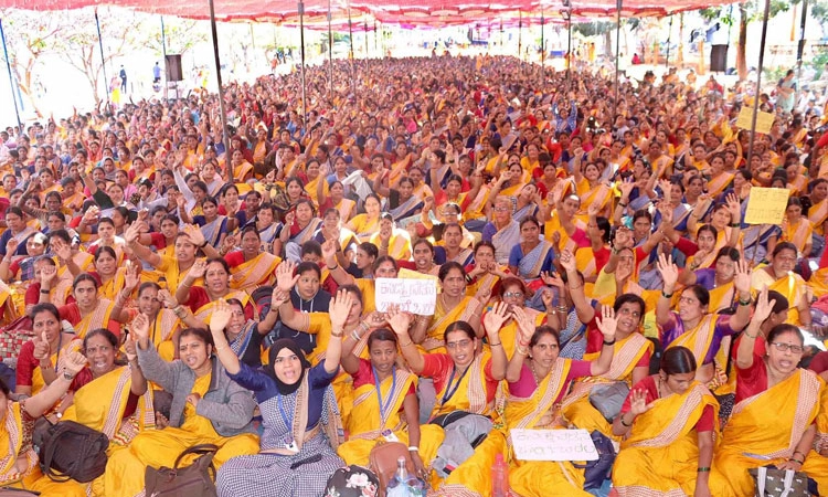 Protest: “ಅಂಗನವಾಡಿ’ ಧರಣಿ ಮುಂದುವರಿಕೆ