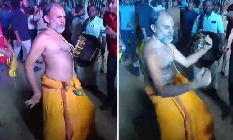 Video: ದೇವಸ್ಥಾನದ ಉತ್ಸವದ ವೇಳೆ ಡಿಜೆ ಹಾಡಿಗೆ ಅರ್ಚಕರ ಬ್ರೇಕ್ ಡ್ಯಾನ್ಸ್…