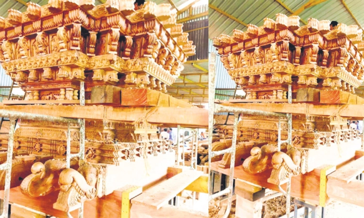 Ganeshpura: ಸಿದ್ಧಗೊಳ್ಳುತ್ತಿದೆ ಅಪೂರ್ವ ಕೆತ್ತನೆಗಳ ಬ್ರಹ್ಮರಥ