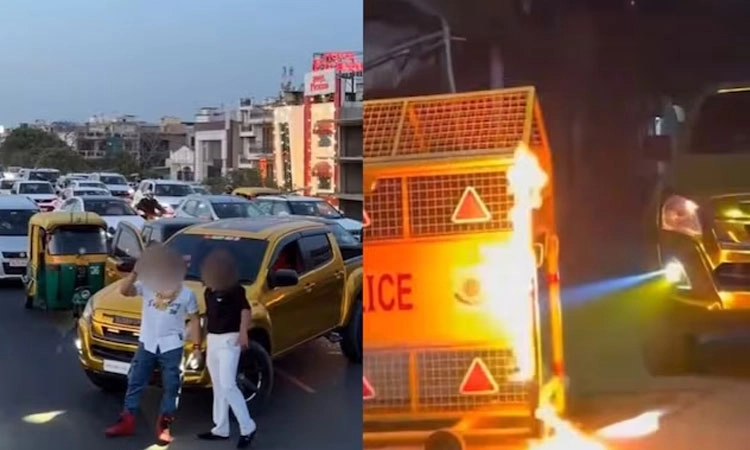 Viral: ರಸ್ತೆ ಮಧ್ಯೆ ಕಾರು ನಿಲ್ಲಿಸಿ ಬ್ಯಾರಿಕೇಡ್‌ಗೆ ಬೆಂಕಿ ಹಚ್ಚಿ ರೀಲ್ಸ್ ಮಾಡಿದಾತನ ಬಂಧನ