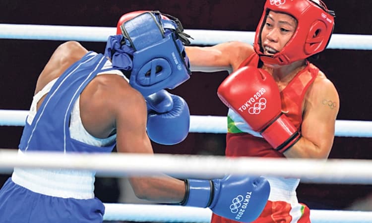 ಟೋಕಿಯೊ ಒಲಿಂಪಿಕ್ಸ್‌ : ಹದಿನಾರರ ಸುತ್ತಿಗೆ ಏರಿದ ಬಾಕ್ಸಿಂಗ್‌ ತಾರೆ ಮೇರಿ ಕೋಮ್‌