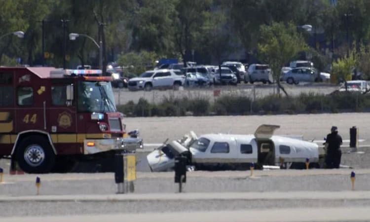 ಏರ್ ಪೋರ್ಟ್ ನಲ್ಲಿ ಎರಡು ವಿಮಾನಗಳ ಢಿಕ್ಕಿ: ನಾಲ್ವರು ಸಾವು