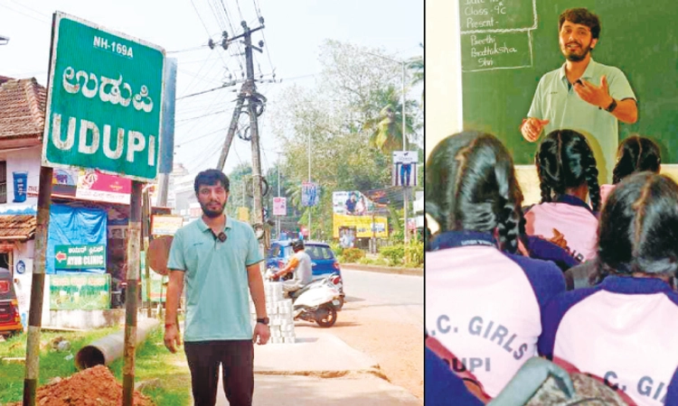 Udupi: ಭಿಕ್ಷಾಟನೆ, ಅಪೌಷ್ಟಿಕತೆ ವಿರುದ್ಧ ಯುವಕನ ಬರಿಗಾಲ ಜಾಗೃತಿ