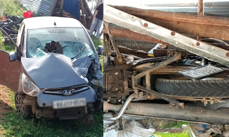 Road Mishap: ಬೈಕ್ ಗೆ ಕಾರು ಡಿಕ್ಕಿ: ಓರ್ವ ಸಾವು, ಇಬ್ಬರಿಗೆ ಗಾಯ