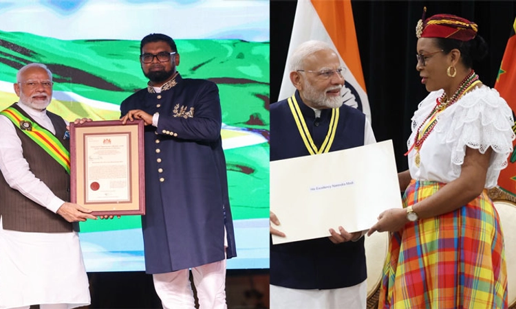 Prime Minister Modi; ಗಯಾನಾ, ಡೊಮಿನಿಕಾ ಗೌರವ ಪ್ರದಾನ