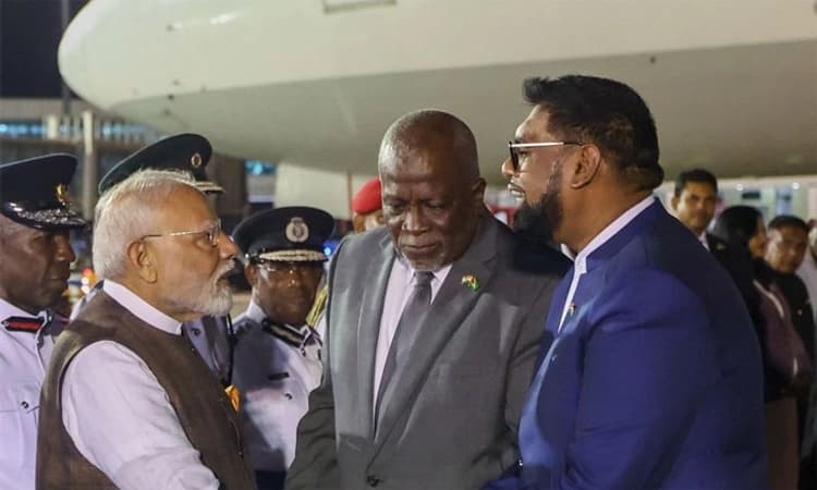 Modi; 56 ವರ್ಷಗಳಲ್ಲಿ ಗಯಾನಾಗೆ ಭೇಟಿ ನೀಡಿದ ಮೊದಲ ಭಾರತೀಯ ಪ್ರಧಾನಿ