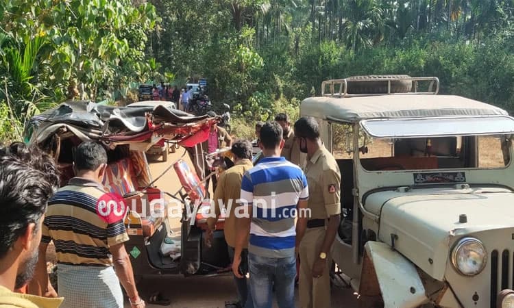 ಪುತ್ತೂರು: ಜೀಪ್-ರಿಕ್ಷಾ ಢಿಕ್ಕಿ; ಮೂವರು ಕೂಲಿ ಕಾರ್ಮಿಕರು ಗಂಭೀರ