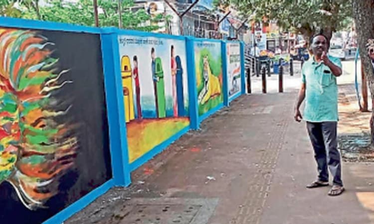 ನವನಗರದ ಬೀದಿಗಳಲ್ಲಿ ಜಾಗೃತಿ ಚಿತ್ತಾರ