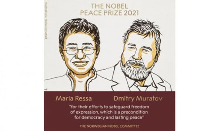 ಫಿಲಿಪೈನ್ಸ್ ಮತ್ತು ರಷ್ಯಾ ಪತ್ರಕರ್ತರಿಬ್ಬರಿಗೆ ನೊಬೆಲ್ ಶಾಂತಿ ಪ್ರಶಸ್ತಿ