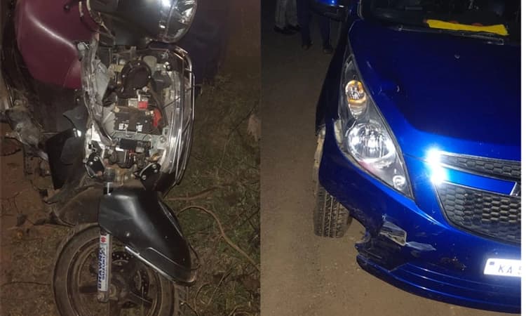 ಶಿಡ್ಲಘಟ್ಟ: ಕಾರು ಢಿಕ್ಕಿಯಾಗಿ ದ್ವಿಚಕ್ರ ವಾಹನದಲ್ಲಿದ್ದ ಇಬ್ಬರ ಸ್ಥಿತಿ ಚಿಂತಾಜನಕ