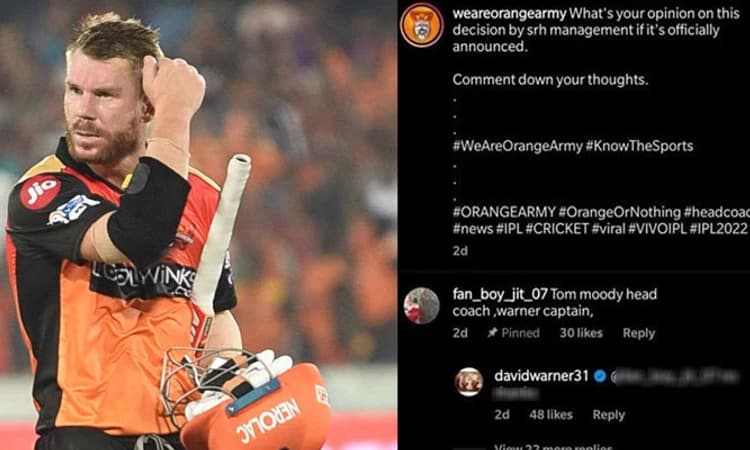 ಮತ್ತೆ ಹೈದರಾಬಾದ್ ತಂಡದ ನಾಯಕತ್ವಕ್ಕೆ ಅಭಿಮಾನಿಯ ಬೇಡಿಕೆ! ಖಡಕ್ ಉತ್ತರ ನೀಡಿದ ವಾರ್ನರ್