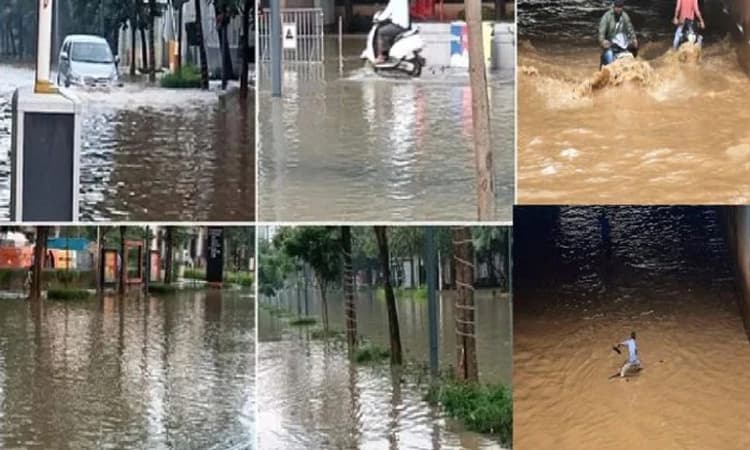 ಧಾರಾಕಾರ ಮಳೆಗೆ ಬೆಂಗಳೂರು ನಗರದ ಹಲವು ಪ್ರದೇಶಗಳು ಜಲಾವೃತ